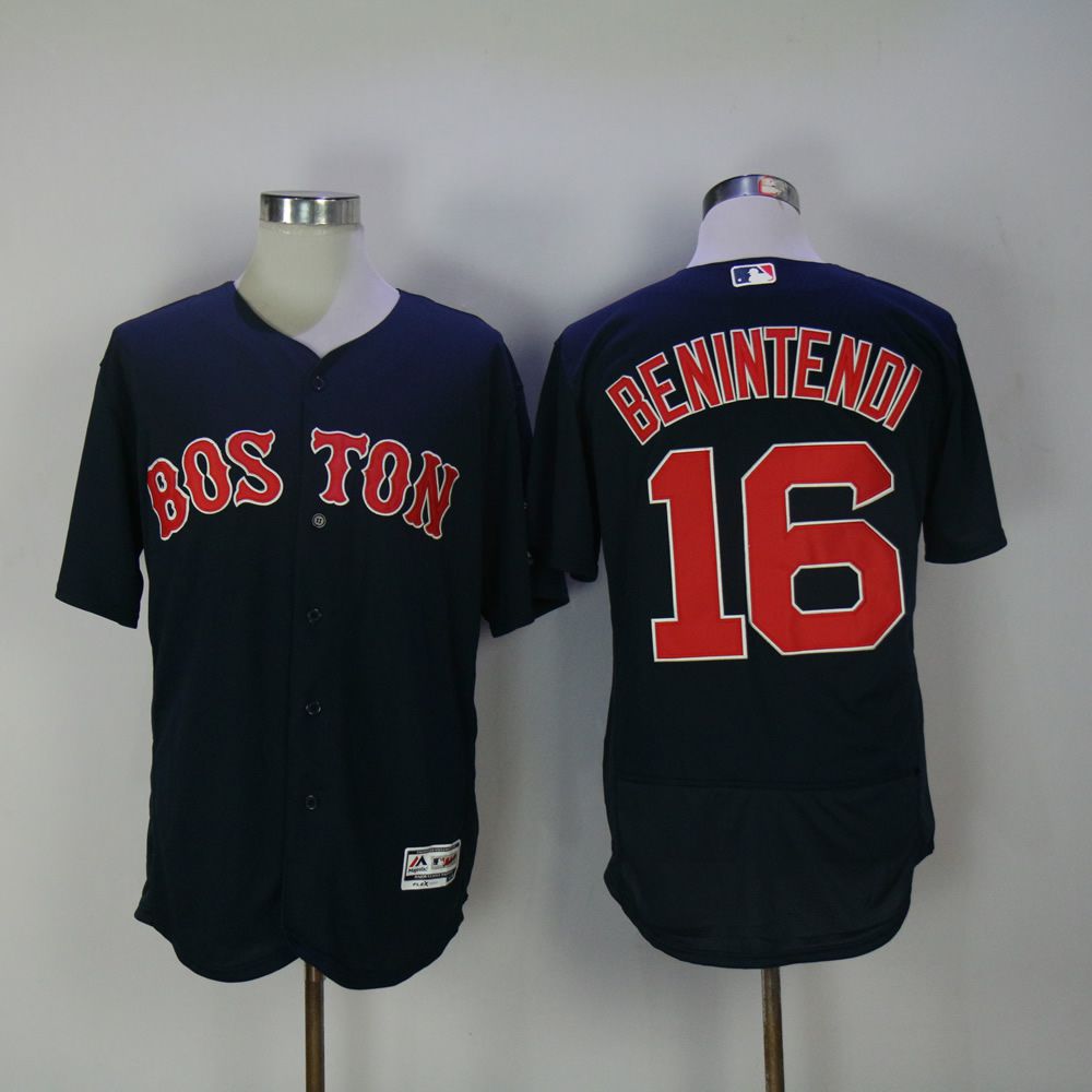 Men Boston Red Sox #16 Benintendi Blue MLB Jerseys